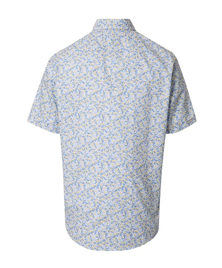 Heren overhemd korte mouw geel