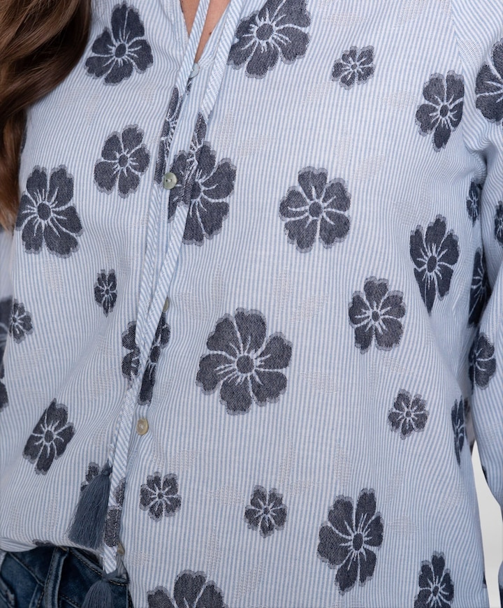 Dames blouse blauw