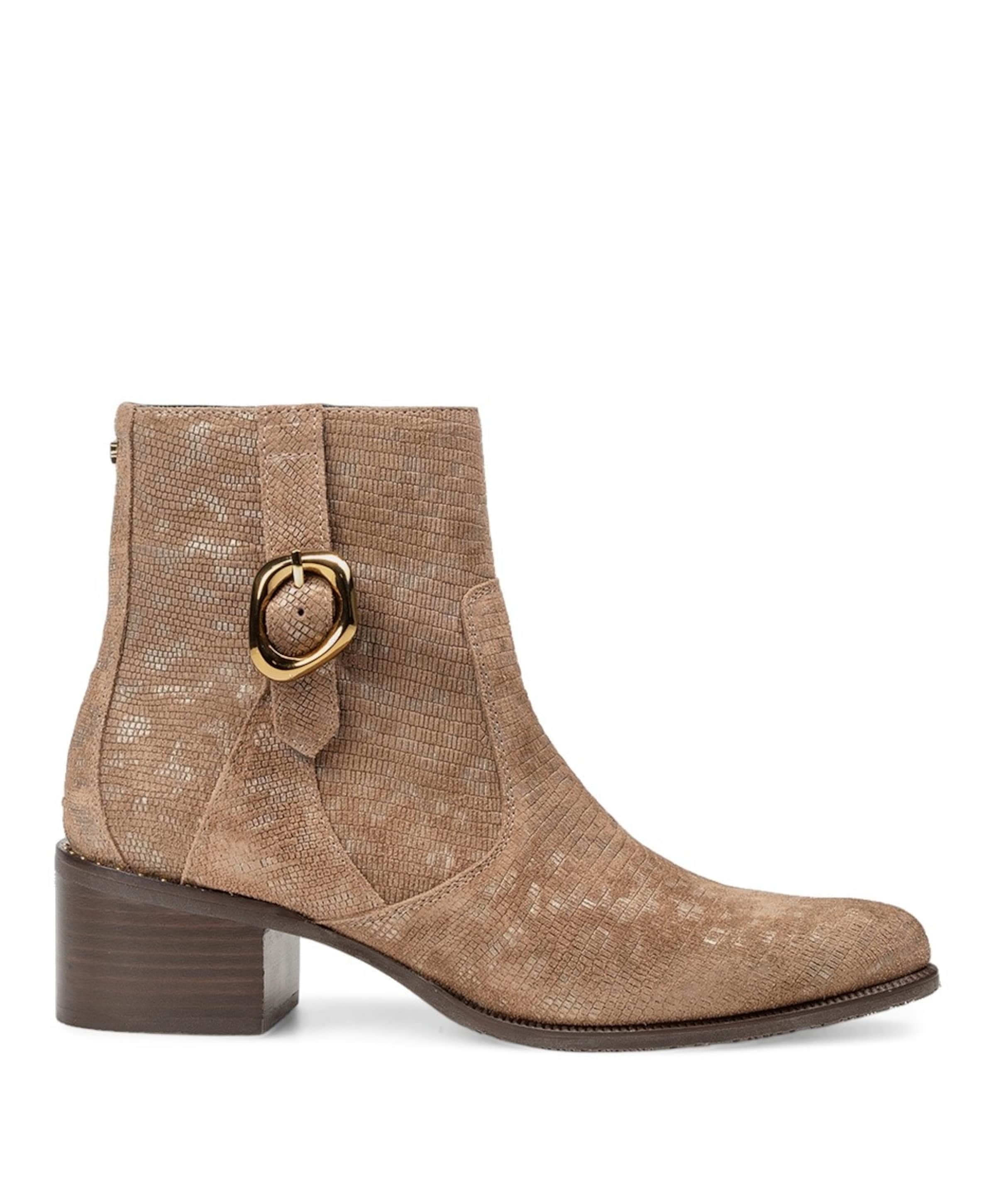 dames enkellaarzen beige