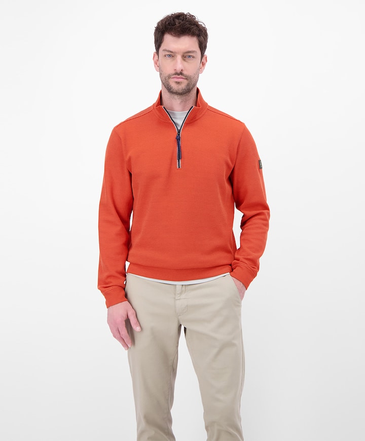 Heren trui met rits rood