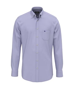 Heren overhemd lange mouw blauw