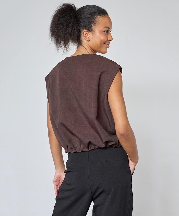 Dames gilet bruin