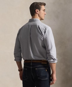 Heren overhemd lange mouw blauw