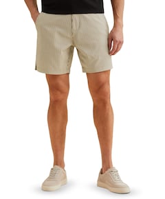 RELAXED STRIPED heren korte broek beige