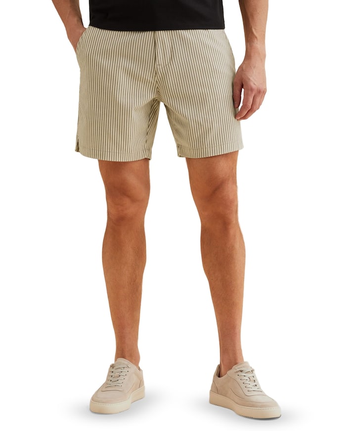 RELAXED STRIPED heren korte broek beige