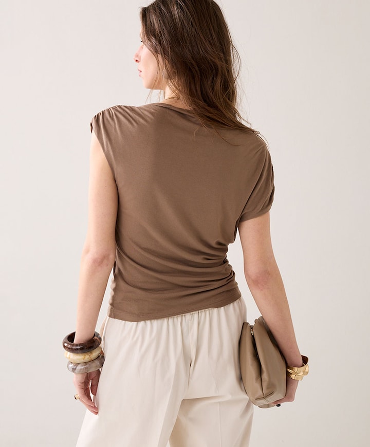 Dames top beige