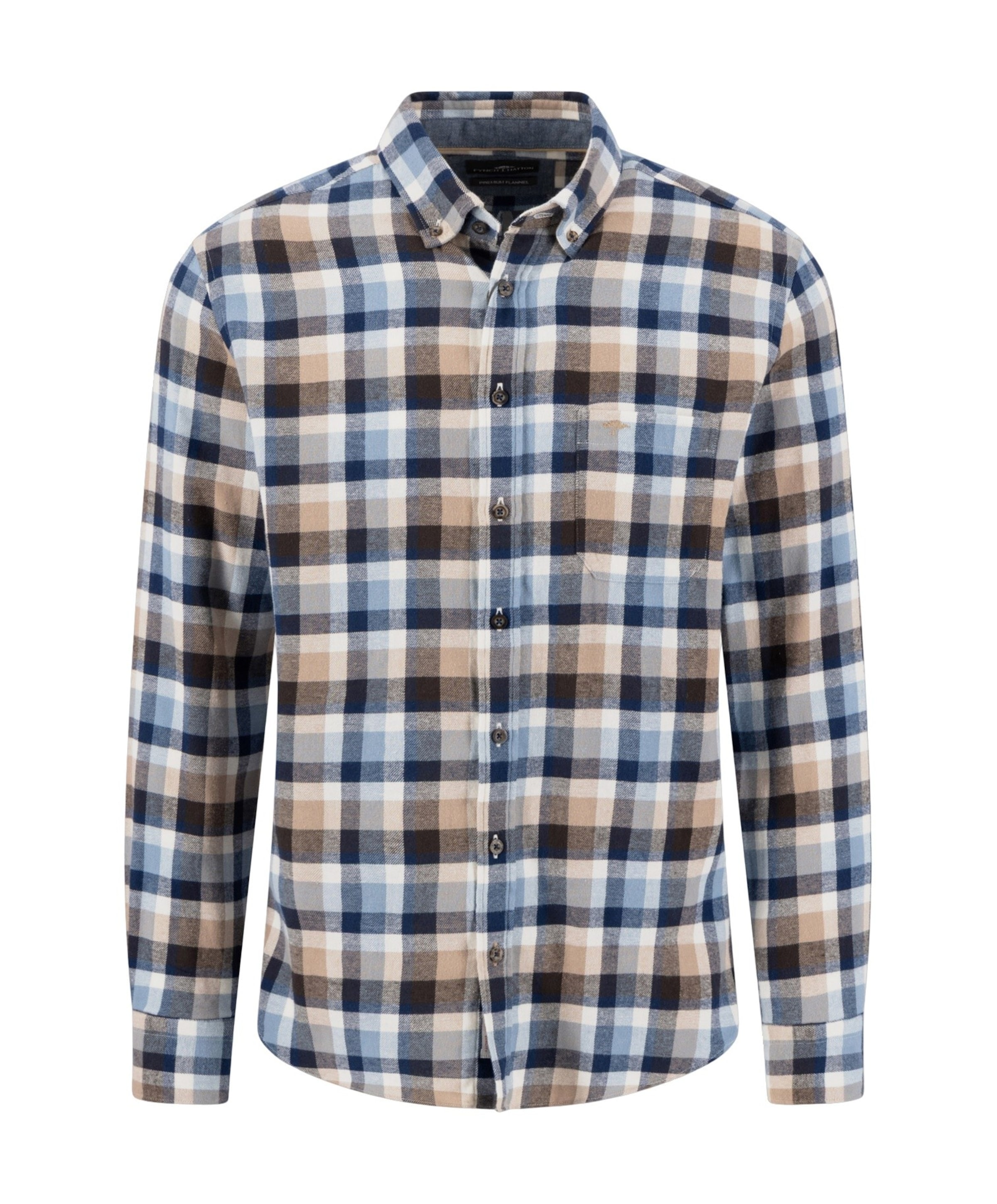 Heren overhemd lange mouw blauw