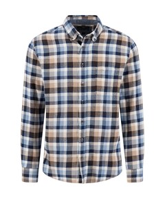 Heren overhemd lange mouw blauw