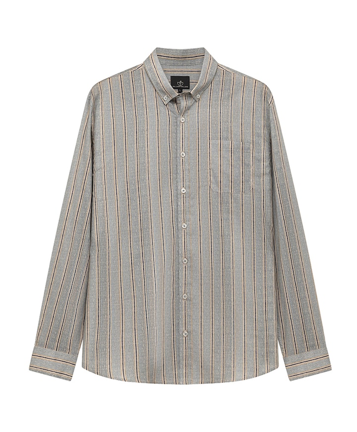 Heren overhemd lange mouw blauw