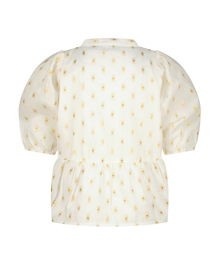Meisjes blouse korte mouw goud
