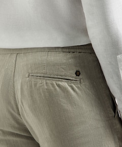 Pants With Linen Yarn Dyed heren broek beige