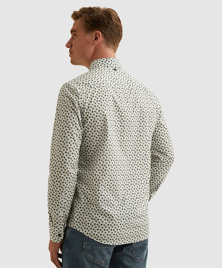 Heren overhemd lange mouw ecru