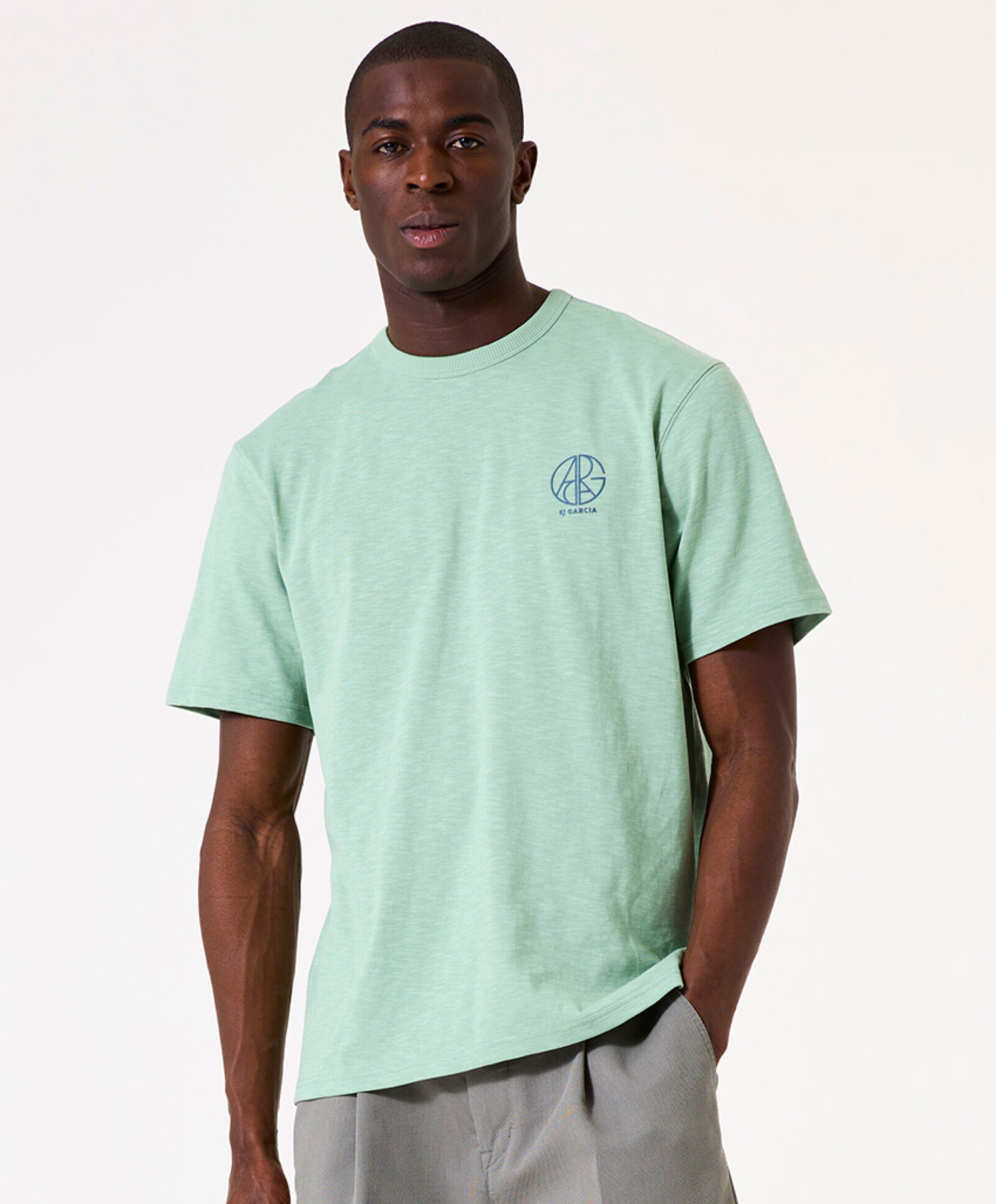 Garcia Heren t-shirt groen 149162 Van Tilburg