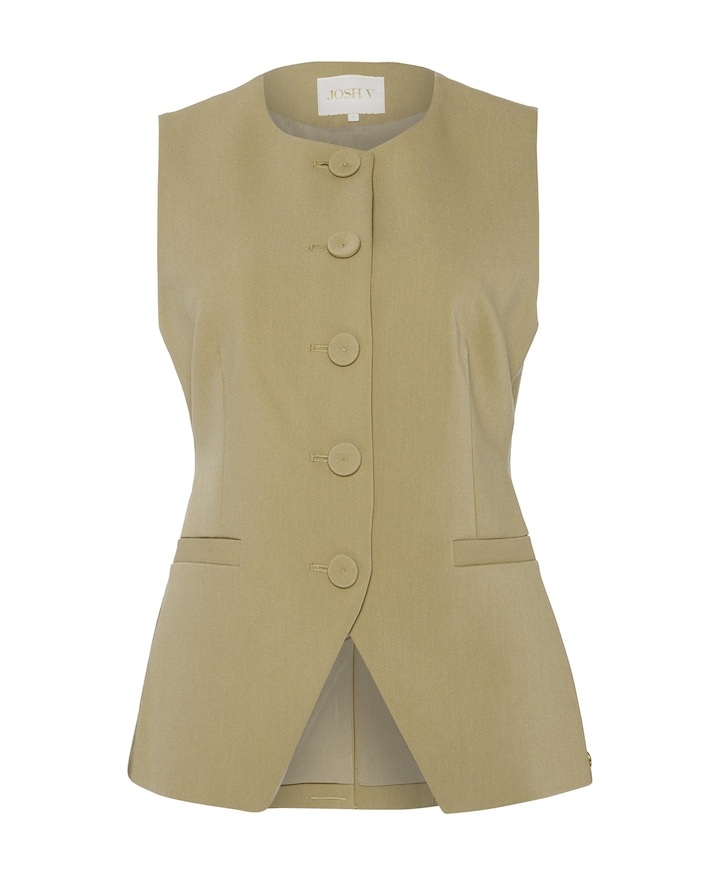 Dames gilet beige