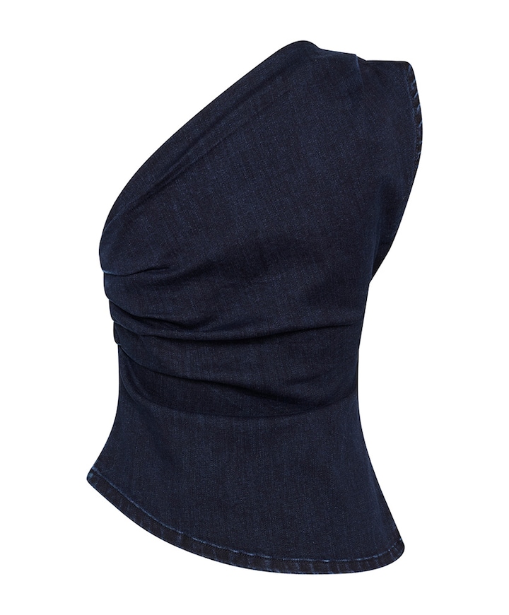 Top denim blauw