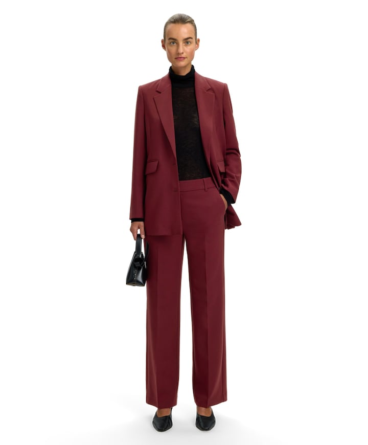 SLFRITA MW WIDE PANT MEL NOOS dames broek bordeaux