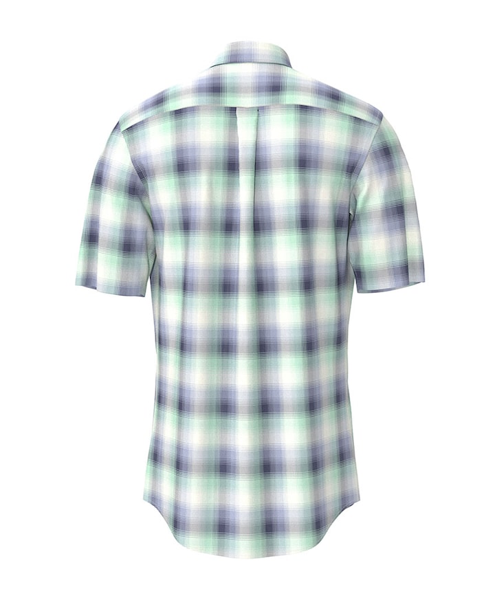 Heren overhemd korte mouw groen