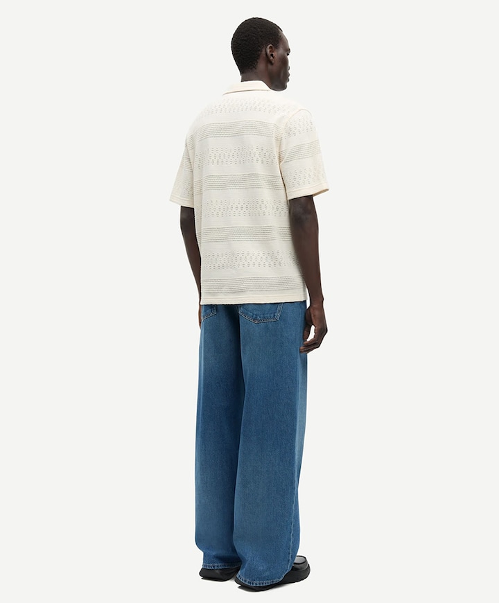 Heren overhemd korte mouw ecru