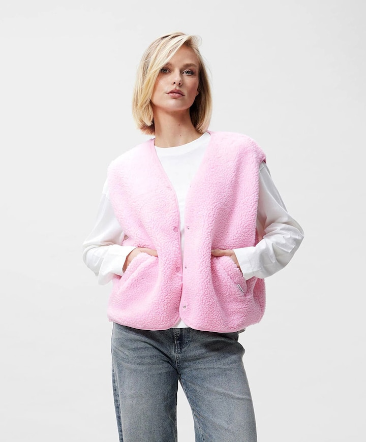 Dames gilet roze