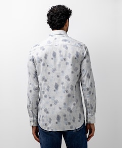 Heren overhemd lange mouw blauw