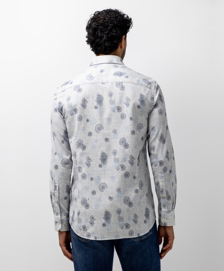 Heren overhemd lange mouw blauw
