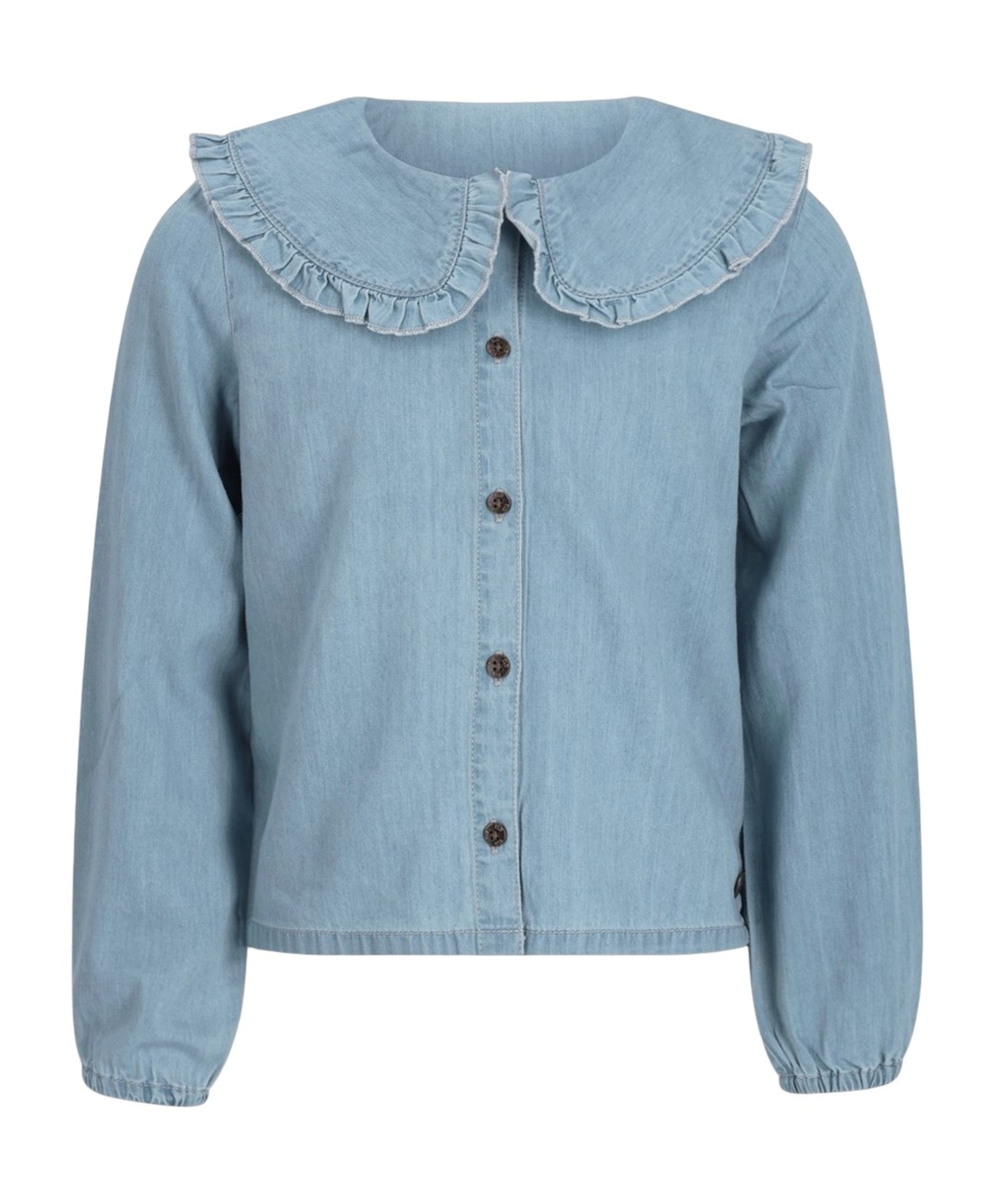 Meisjes blouse lange mouw blauw