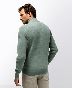 Heren trui met rits groen