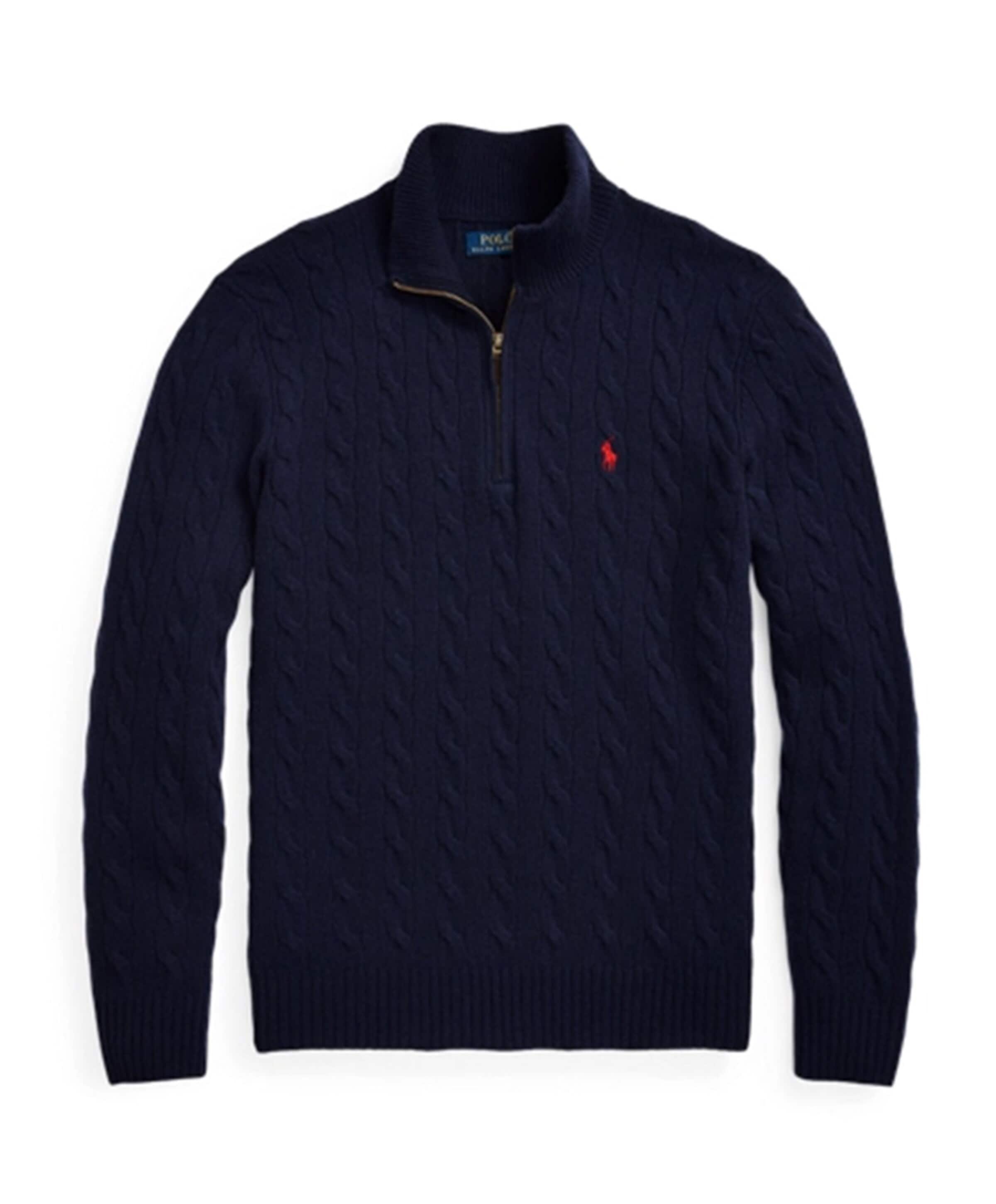 Heren trui met rits blauw