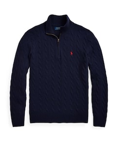 Heren trui met rits blauw
