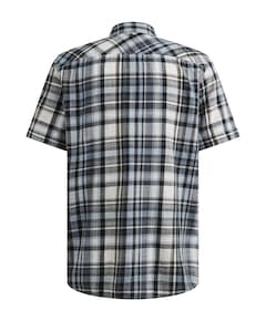 Heren overhemd korte mouw blauw