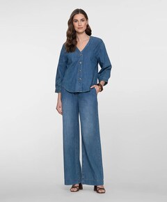 Wide dames jeans blauw