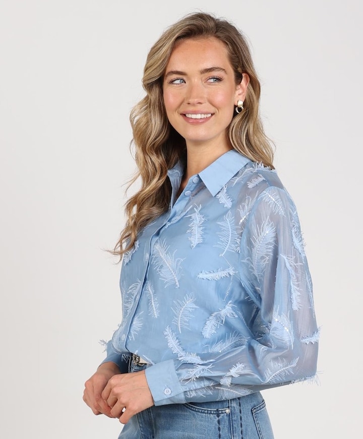 Dames blouse blauw