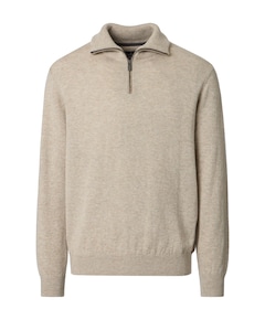 Heren trui met rits beige