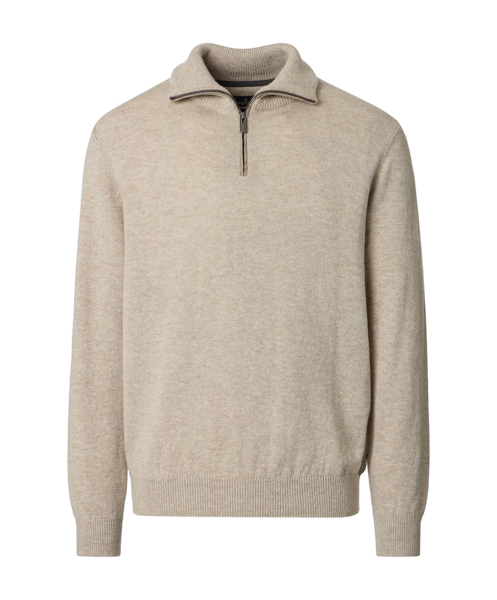 Heren trui met rits beige