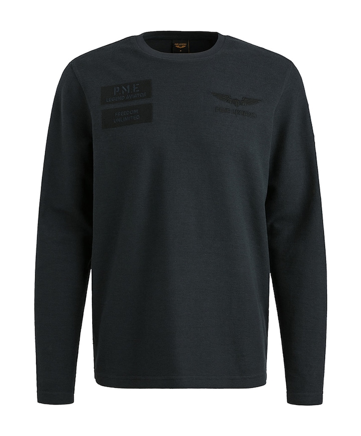 Heren longsleeve blauw