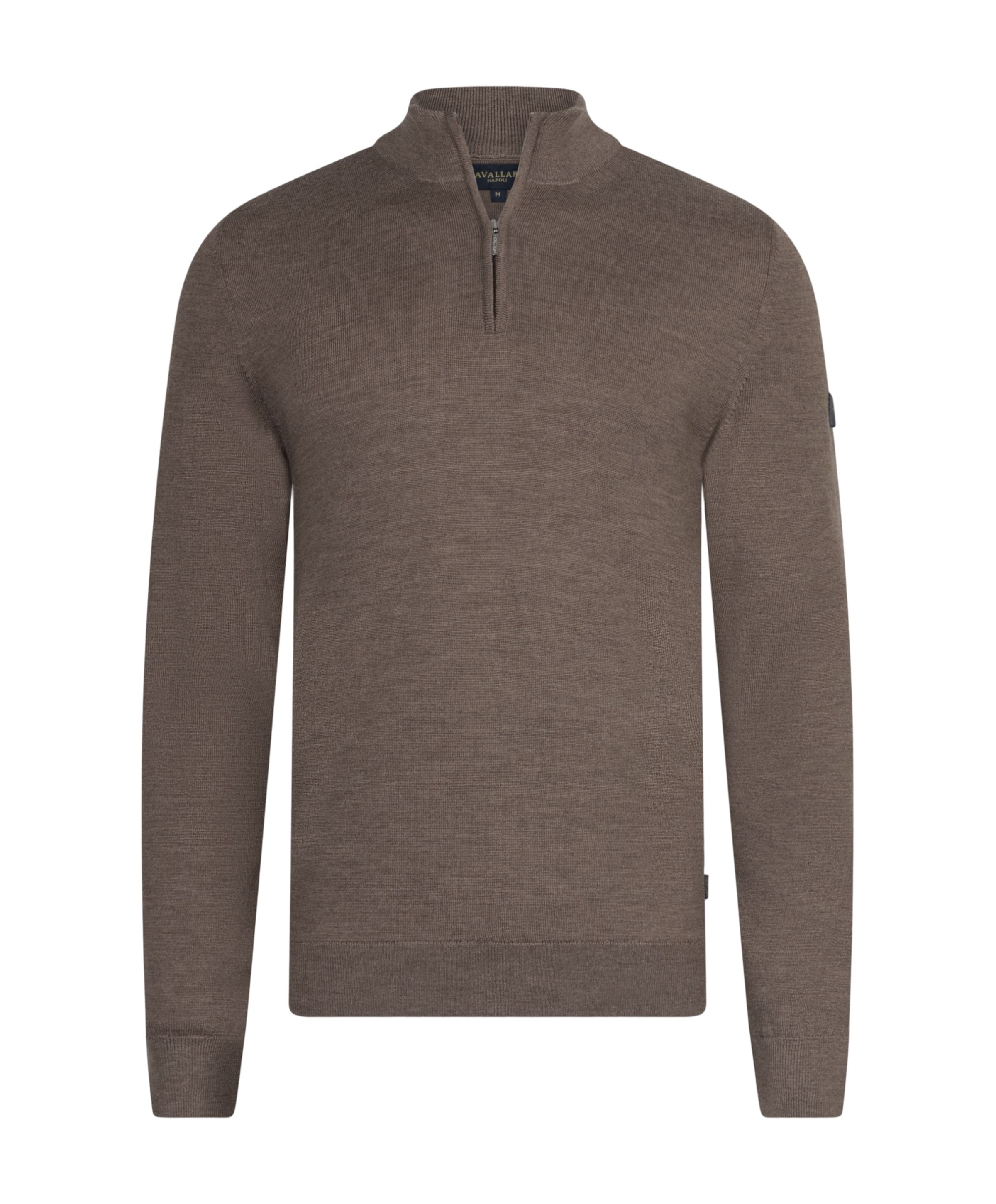 Heren trui met rits beige