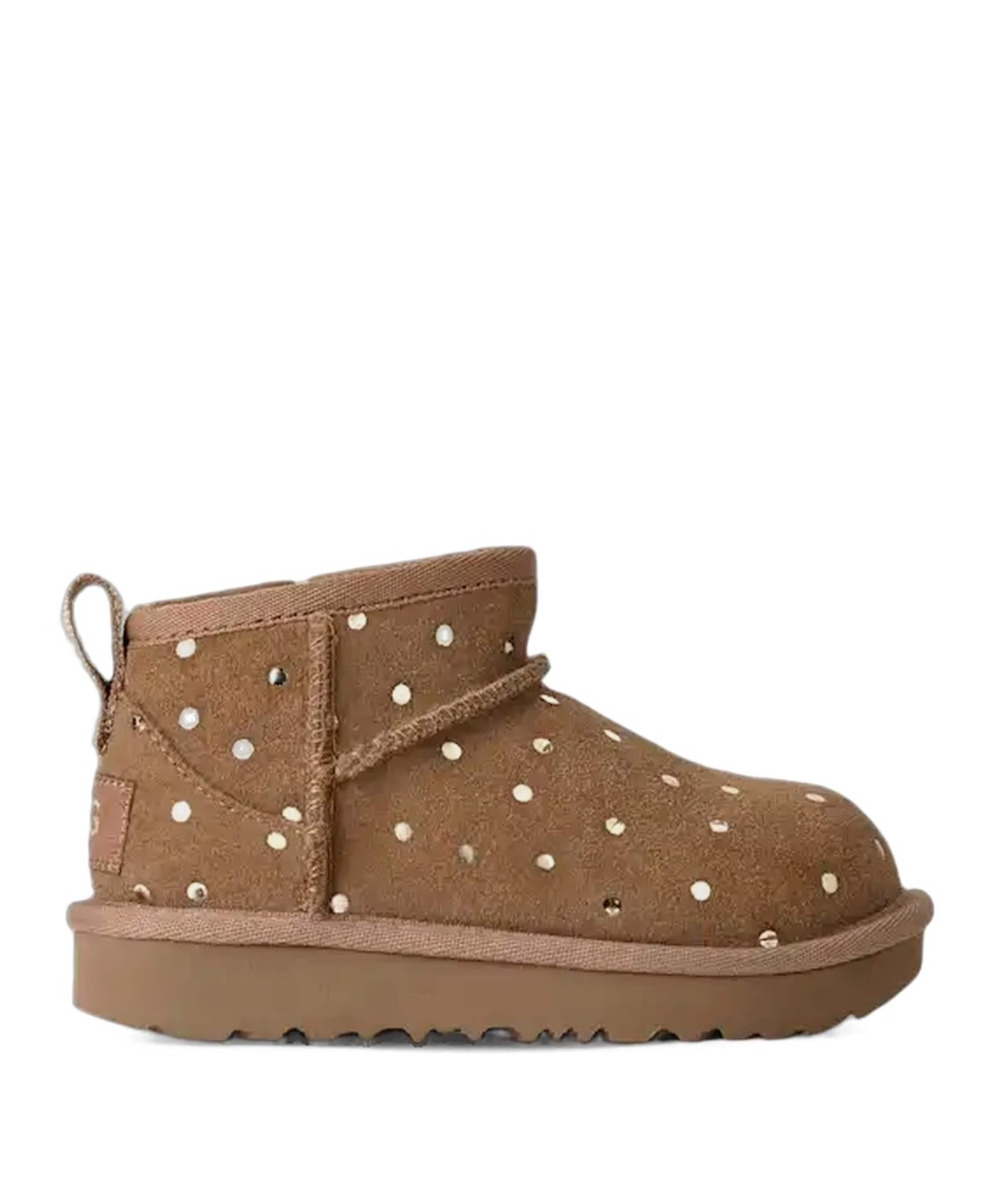 T CLASSIC ULTRA MINI SHINY DOTS meisjes enkellaarzen bruin