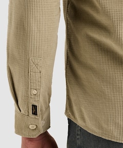 Heren overhemd lange mouw beige