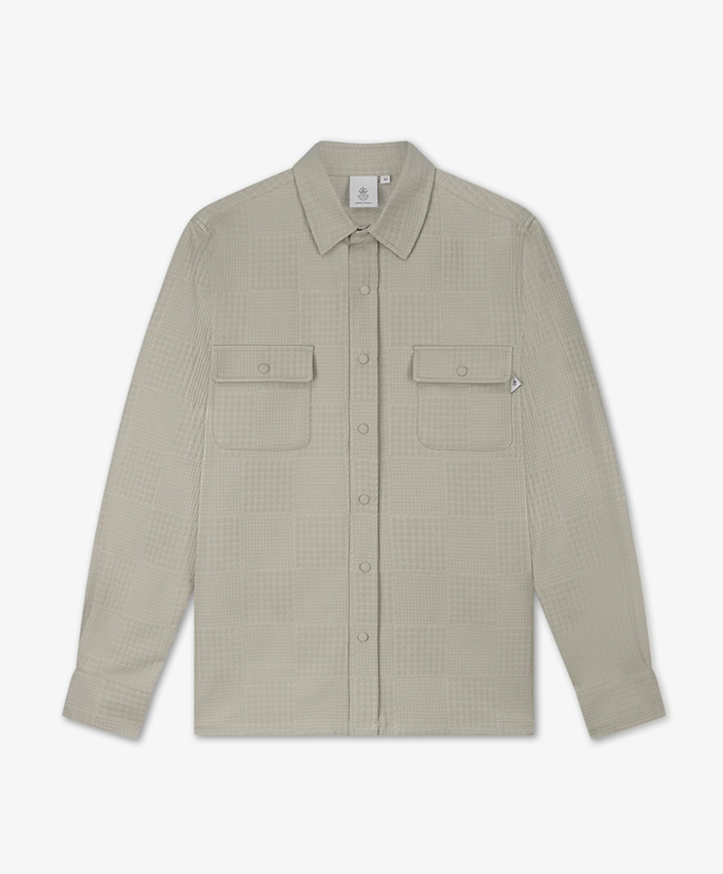 Heren overhemd lange mouw beige