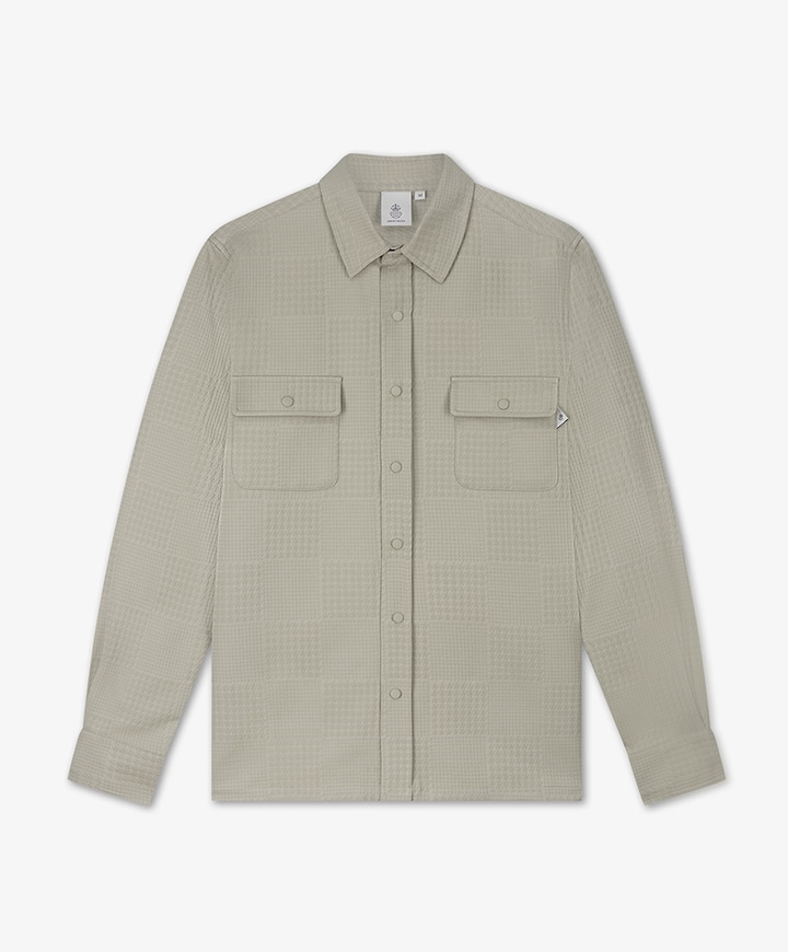 Heren overhemd lange mouw beige