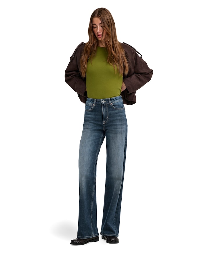 ONLMADISON BLUSH HW WIDE DNM DOT529 dames jeans blauw