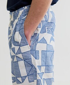 Geometric shapes heren korte broek ecru
