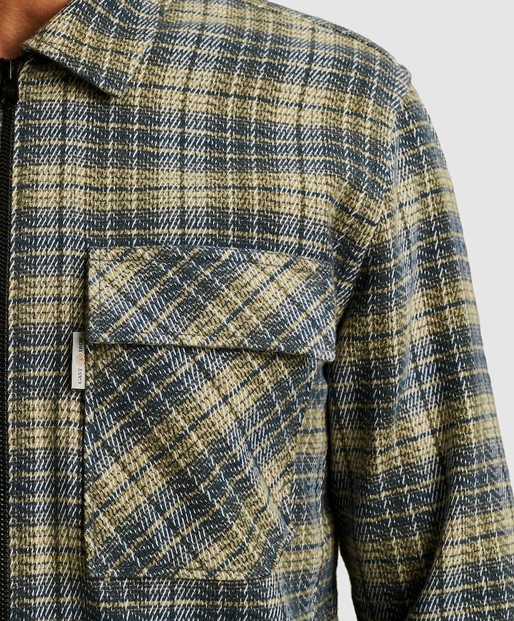 Heren overhemd lange mouw grijs