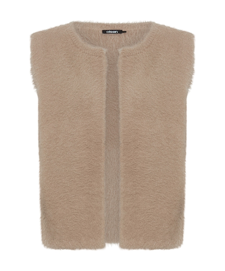 Dames gilet beige