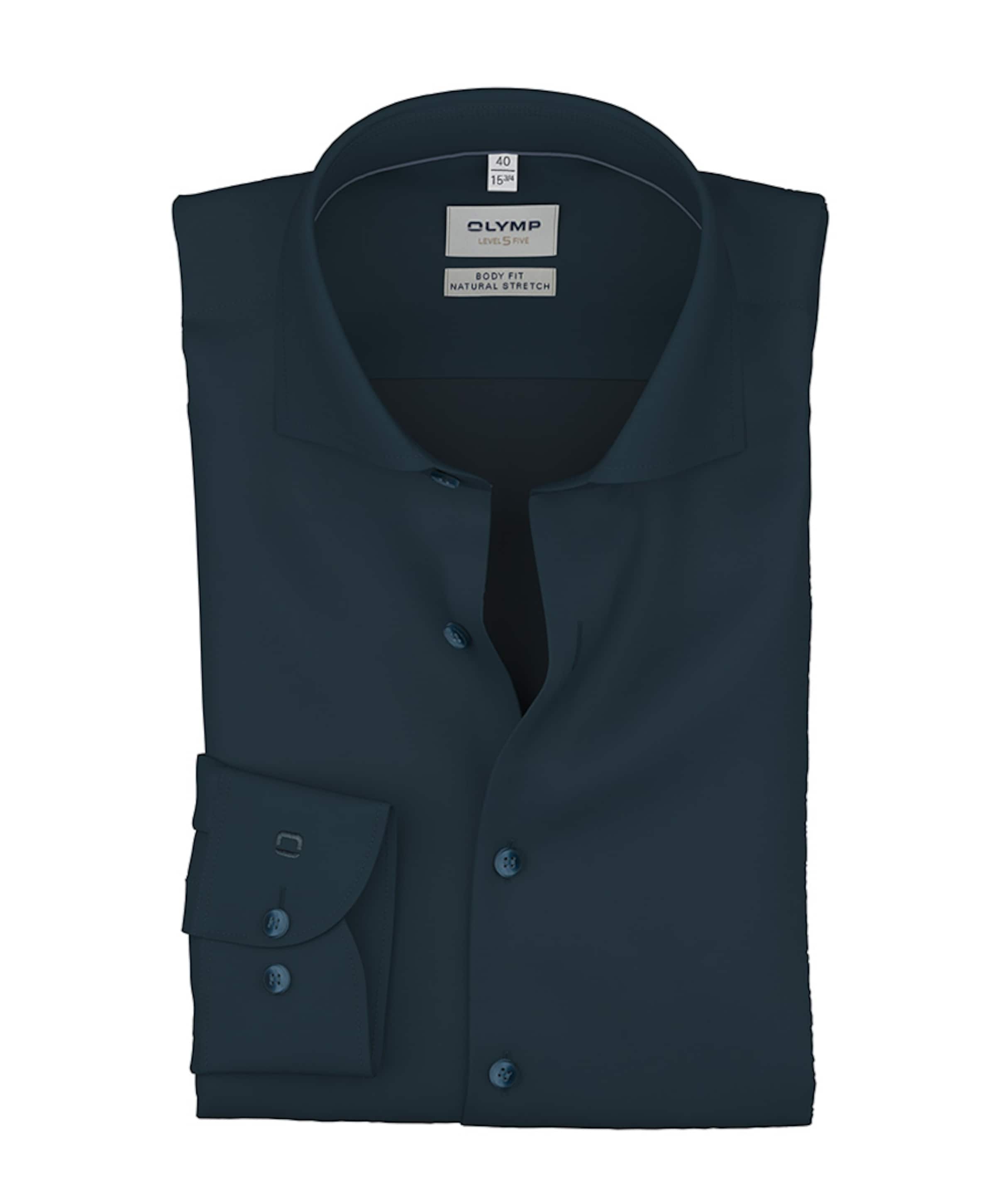 Heren overhemd lange mouw blauw