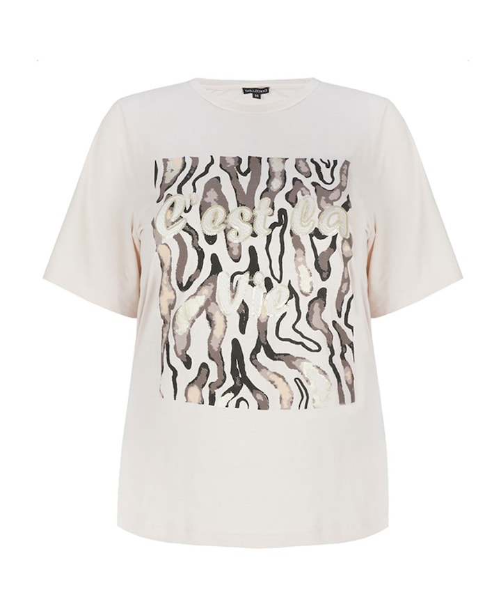 Dames t-shirt beige