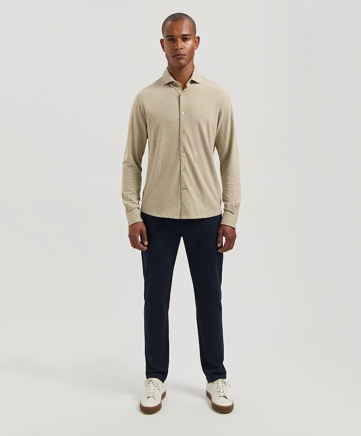 Heren overhemd lange mouw groen