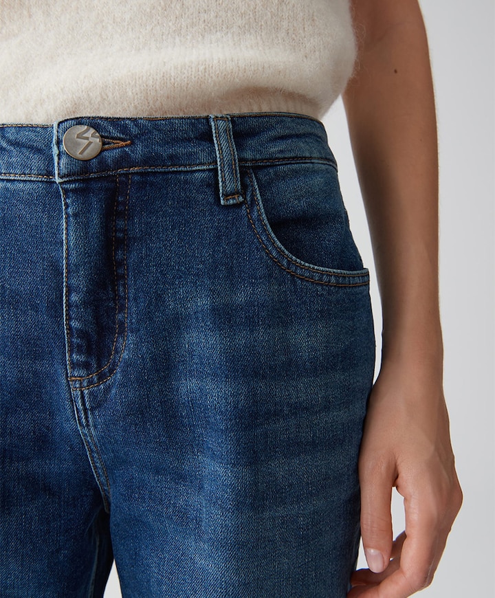 Lani turn up dames jeans blauw