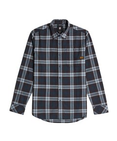 Heren overhemd lange mouw blauw