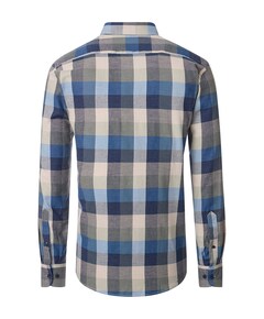 Heren overhemd lange mouw blauw